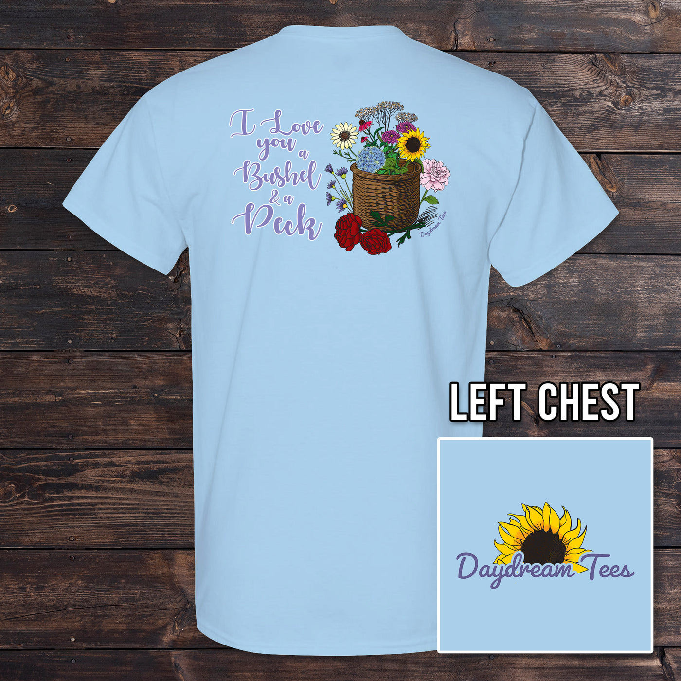 Daydream Tees A Bushel and a Peck Light Blue