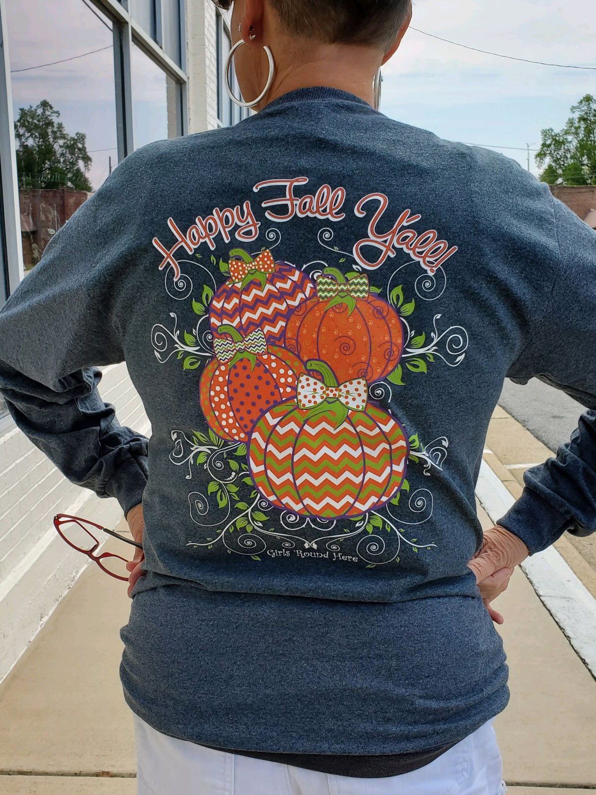 Girls 'Round Here Happy Fall Y'all - Dark Heather