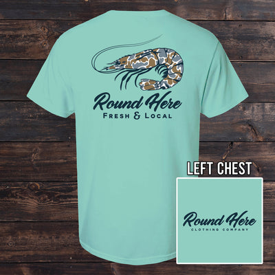 'Round Here Clothing Blue Camo Shrimp