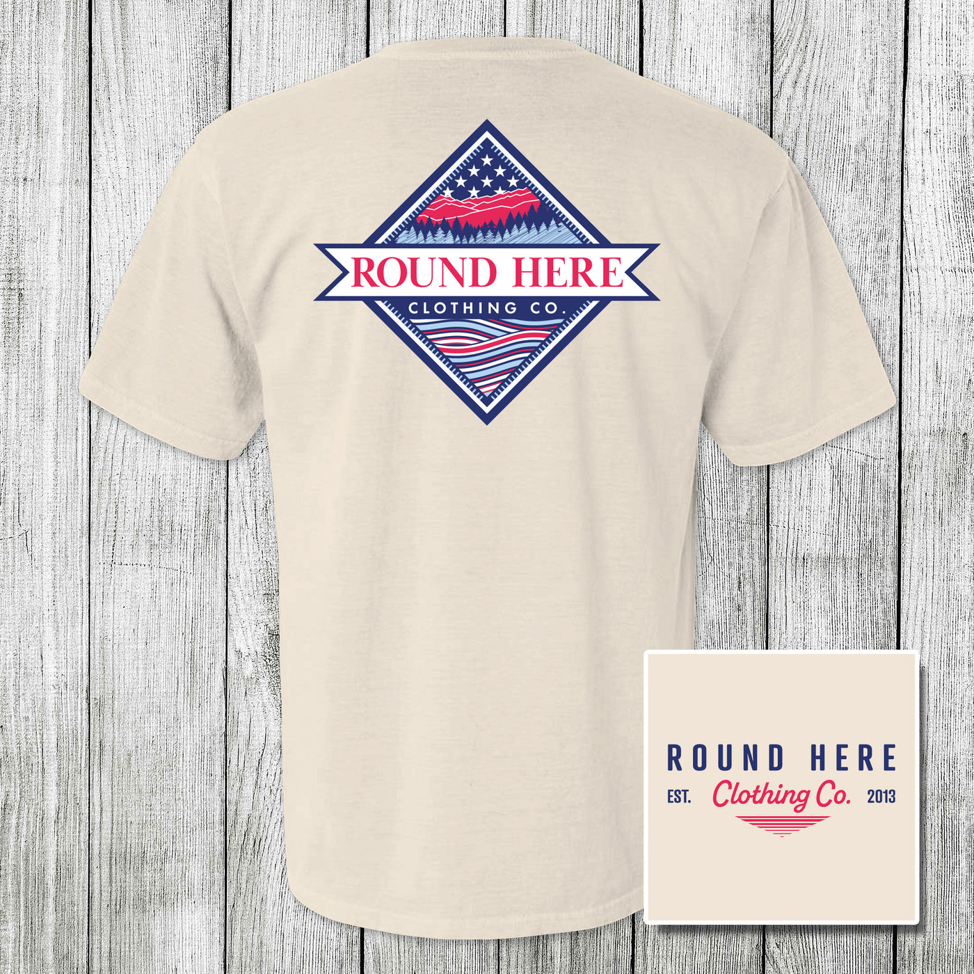'Round Here Clothing Patriotic Mountains
