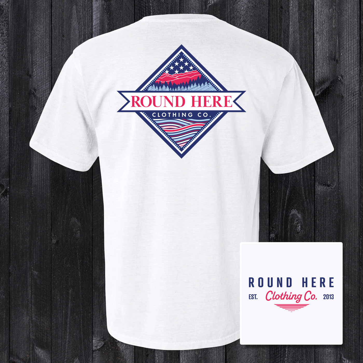 'Round Here Clothing Patriotic Mountains