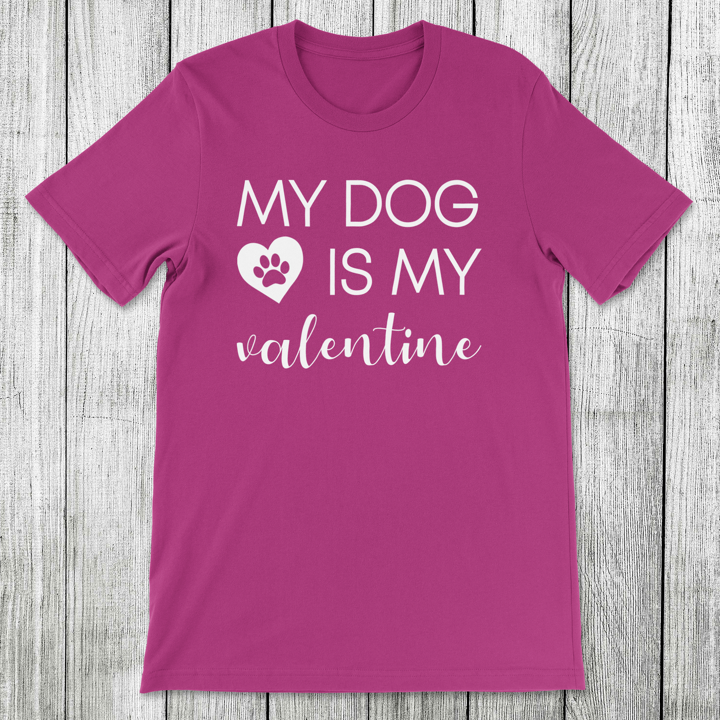 Daydream Tees Dog Valentine Berry