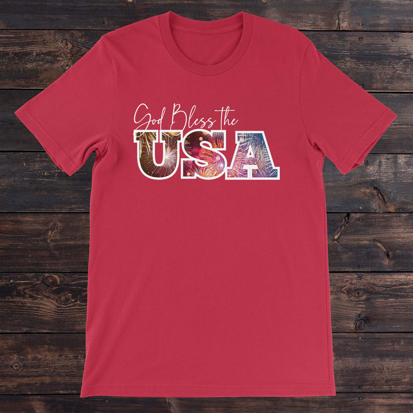 Daydream Tees God Bless the USA Red