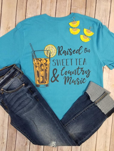 Daydream Tees Sweet Tea & Country Music Aqua